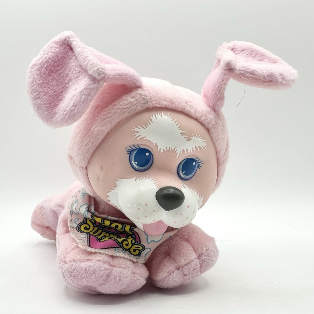 1990s Hasbro Pet Surprise Pink Puppy 7" Plush Toy NO NOISE BOX HTF Toy Cute